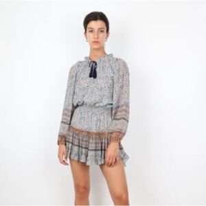 Misa Los Angeles Sz M Lorena Bohemian Floral Feminine Mini Dress